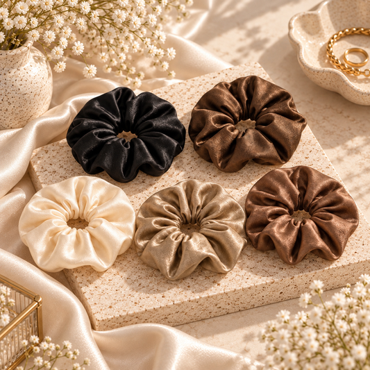 The Satin Scrunchie Edit — 5 Pack.