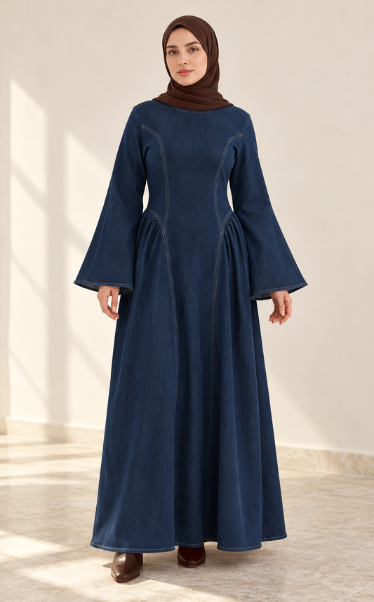 PREORDER-The Willow Denim Dress | Dark Blue